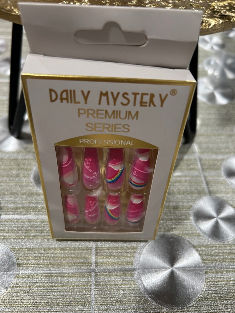 Daily Mystery Hot Pink Whimsical Press On Nails Set. 12-24 nails. - Picture 4 of 4